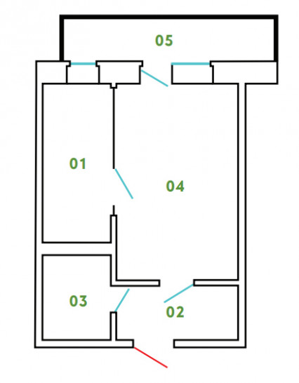 Однокомнатная квартира 33.3 м²