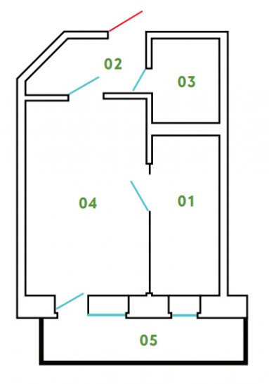 Однокомнатная квартира 32.78 м²